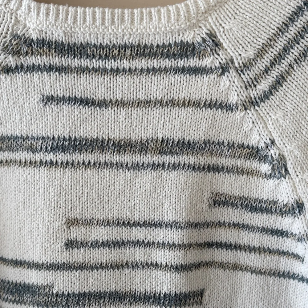 J. Jill Striped Women's Sweater - White and Gray - Picture 8 of 11